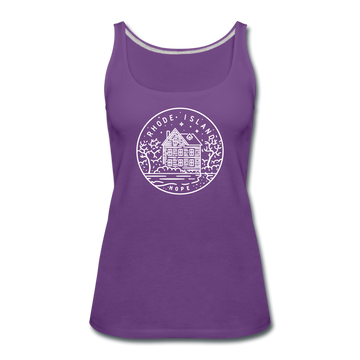 Rhode Island Women’s Tank Top - State Design Women’s Rhode Island Tank Top - purple