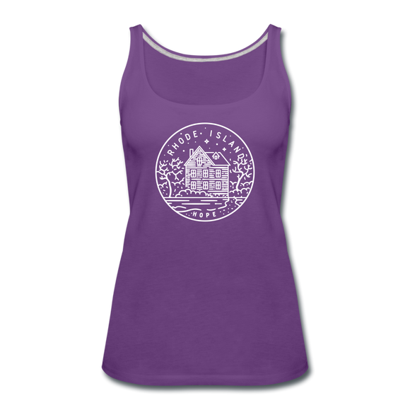 Rhode Island Women’s Tank Top - State Design Women’s Rhode Island Tank Top - purple