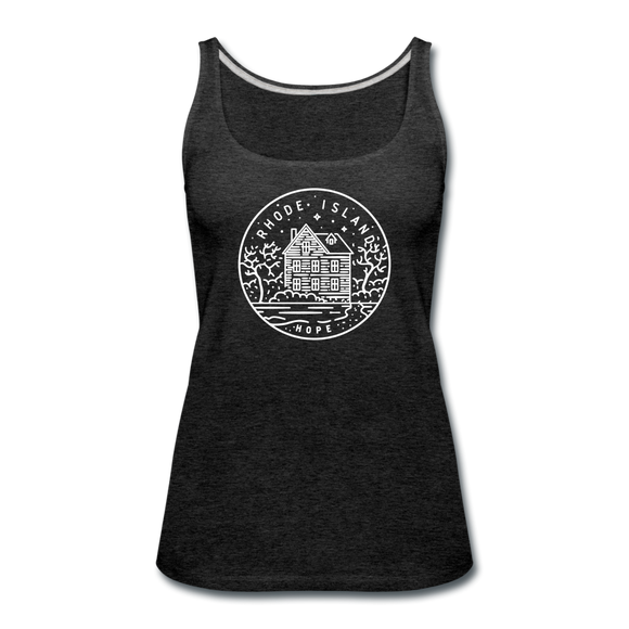 Rhode Island Women’s Tank Top - State Design Women’s Rhode Island Tank Top - charcoal gray