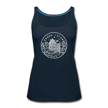 Rhode Island Women’s Tank Top - State Design Women’s Rhode Island Tank Top - deep navy