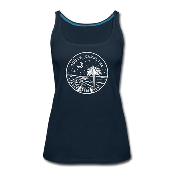 South Carolina Women’s Tank Top - State Design Women’s South Carolina Tank Top - deep navy