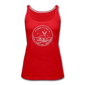 Pennsylvania Women’s Tank Top - State Design Women’s Pennsylvania Tank Top - red