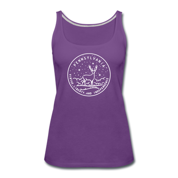 Pennsylvania Women’s Tank Top - State Design Women’s Pennsylvania Tank Top - purple