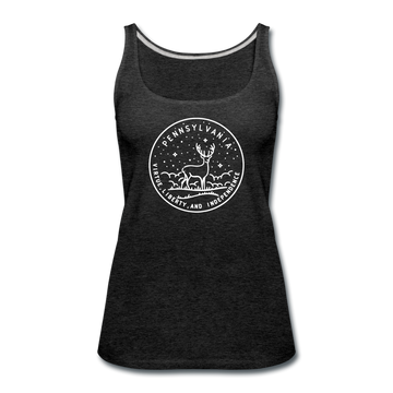 Pennsylvania Women’s Tank Top - State Design Women’s Pennsylvania Tank Top - charcoal gray