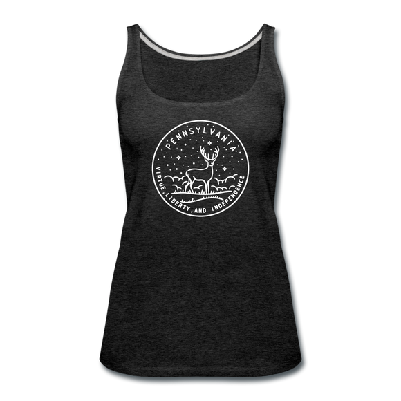 Pennsylvania Women’s Tank Top - State Design Women’s Pennsylvania Tank Top - charcoal gray