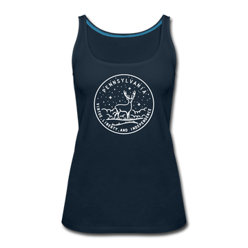 Pennsylvania Women’s Tank Top - State Design Women’s Pennsylvania Tank Top - deep navy