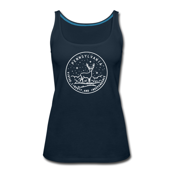 Pennsylvania Women’s Tank Top - State Design Women’s Pennsylvania Tank Top - deep navy