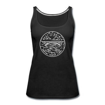 West Virginia Women’s Tank Top - State Design Women’s West Virginia Tank Top - black