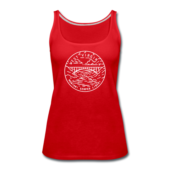 West Virginia Women’s Tank Top - State Design Women’s West Virginia Tank Top - red