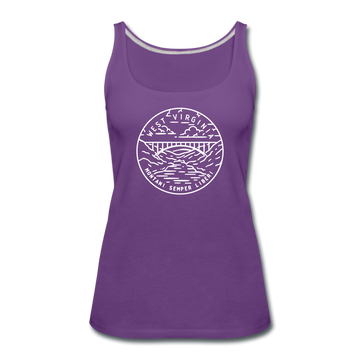 West Virginia Women’s Tank Top - State Design Women’s West Virginia Tank Top - purple