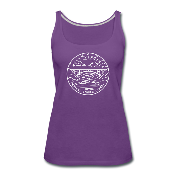 West Virginia Women’s Tank Top - State Design Women’s West Virginia Tank Top - purple