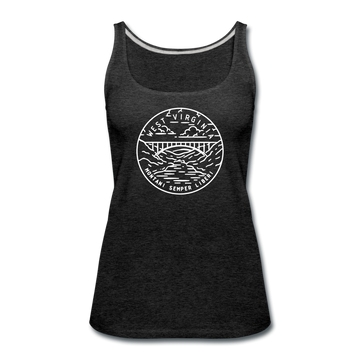 West Virginia Women’s Tank Top - State Design Women’s West Virginia Tank Top - charcoal gray