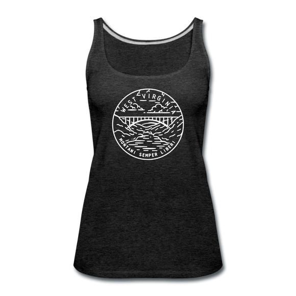 West Virginia Women’s Tank Top - State Design Women’s West Virginia Tank Top - charcoal gray