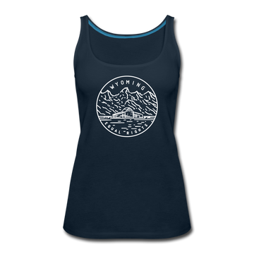 Wyoming Women’s Tank Top - State Design Women’s Wyoming Tank Top - deep navy