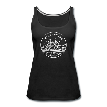 Washington Women’s Tank Top - State Design Women’s Washington Tank Top - black