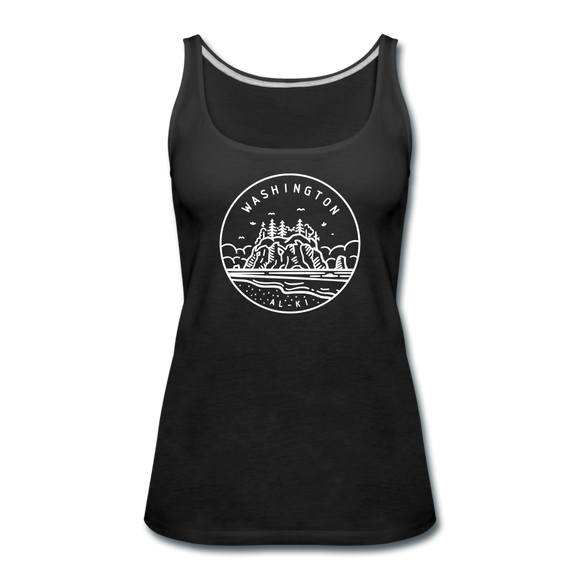 Washington Women’s Tank Top - State Design Women’s Washington Tank Top - black