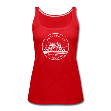 Washington Women’s Tank Top - State Design Women’s Washington Tank Top - red