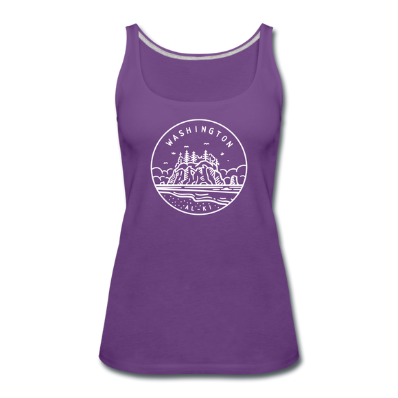 Washington Women’s Tank Top - State Design Women’s Washington Tank Top - purple