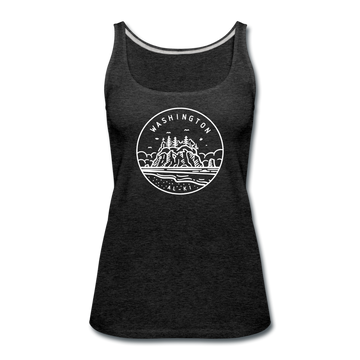 Washington Women’s Tank Top - State Design Women’s Washington Tank Top - charcoal gray