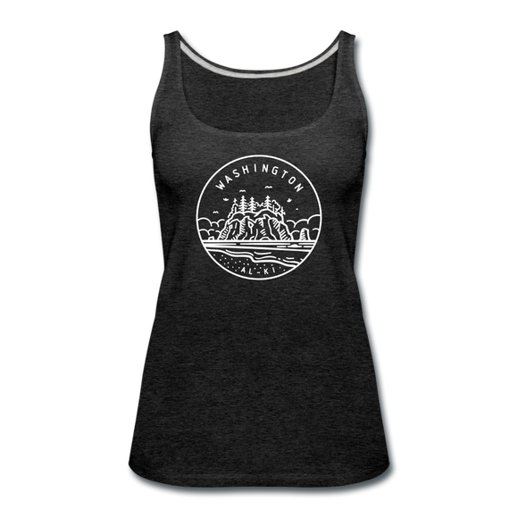 Washington Women’s Tank Top - State Design Women’s Washington Tank Top - charcoal gray