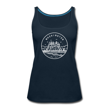 Washington Women’s Tank Top - State Design Women’s Washington Tank Top - deep navy