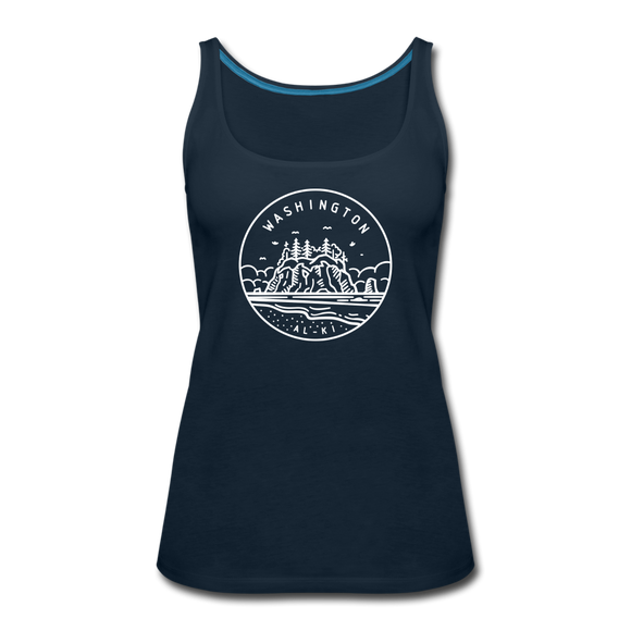 Washington Women’s Tank Top - State Design Women’s Washington Tank Top - deep navy