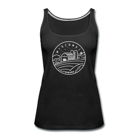 Wisconsin Women’s Tank Top - State Design Women’s Wisconsin Tank Top - black