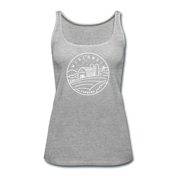 Wisconsin Women’s Tank Top - State Design Women’s Wisconsin Tank Top - heather gray