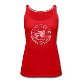 Wisconsin Women’s Tank Top - State Design Women’s Wisconsin Tank Top - red
