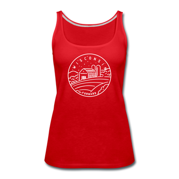 Wisconsin Women’s Tank Top - State Design Women’s Wisconsin Tank Top - red