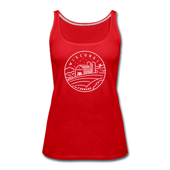 Wisconsin Women’s Tank Top - State Design Women’s Wisconsin Tank Top - red