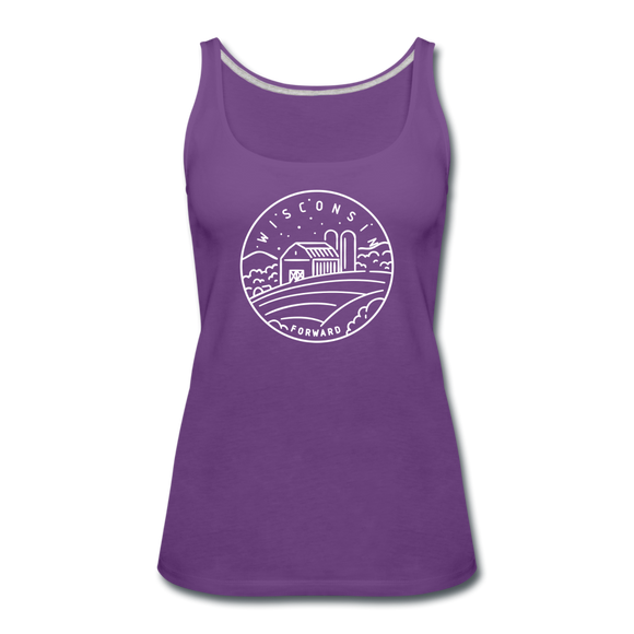 Wisconsin Women’s Tank Top - State Design Women’s Wisconsin Tank Top - purple