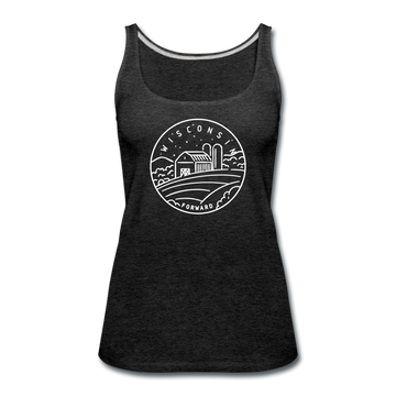 Wisconsin Women’s Tank Top - State Design Women’s Wisconsin Tank Top - charcoal gray