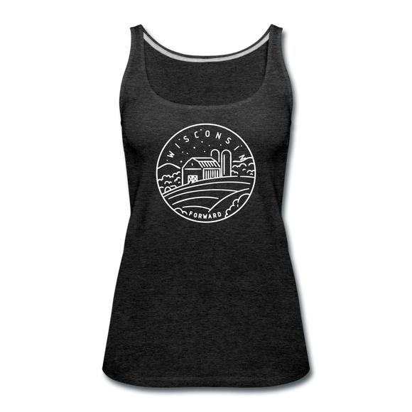 Wisconsin Women’s Tank Top - State Design Women’s Wisconsin Tank Top - charcoal gray