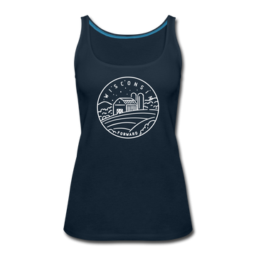 Wisconsin Women’s Tank Top - State Design Women’s Wisconsin Tank Top - deep navy