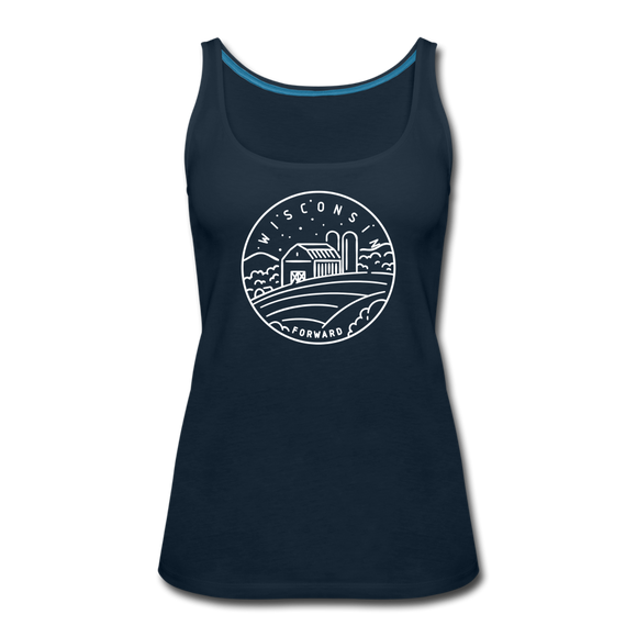 Wisconsin Women’s Tank Top - State Design Women’s Wisconsin Tank Top - deep navy