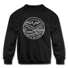 Alaska Youth Sweatshirt - State Design Youth Alaska Crewneck Sweatshirt - black