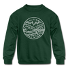Alaska Youth Sweatshirt - State Design Youth Alaska Crewneck Sweatshirt - forest green