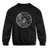 Arkansas Youth Sweatshirt - State Design Youth Arkansas Crewneck Sweatshirt - black