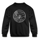 Arkansas Youth Sweatshirt - State Design Youth Arkansas Crewneck Sweatshirt - black