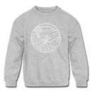 Arkansas Youth Sweatshirt - State Design Youth Arkansas Crewneck Sweatshirt - heather gray