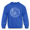Arkansas Youth Sweatshirt - State Design Youth Arkansas Crewneck Sweatshirt - royal blue