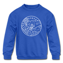 Arkansas Youth Sweatshirt - State Design Youth Arkansas Crewneck Sweatshirt - royal blue