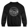 Alabama Youth Sweatshirt - State Design Youth Alabama Crewneck Sweatshirt - black