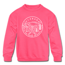 Alabama Youth Sweatshirt - State Design Youth Alabama Crewneck Sweatshirt - neon pink