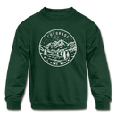 Colorado Youth Sweatshirt - State Design Youth Colorado Crewneck Sweatshirt - forest green