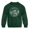 Colorado Youth Sweatshirt - State Design Youth Colorado Crewneck Sweatshirt - forest green