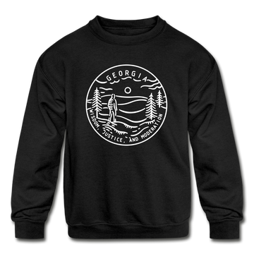 Georgia Youth Sweatshirt - State Design Youth Georgia Crewneck Sweatshirt - black