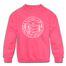 Georgia Youth Sweatshirt - State Design Youth Georgia Crewneck Sweatshirt - neon pink