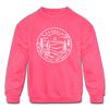 Georgia Youth Sweatshirt - State Design Youth Georgia Crewneck Sweatshirt - neon pink